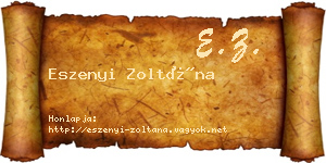 Eszenyi Zoltána névjegykártya